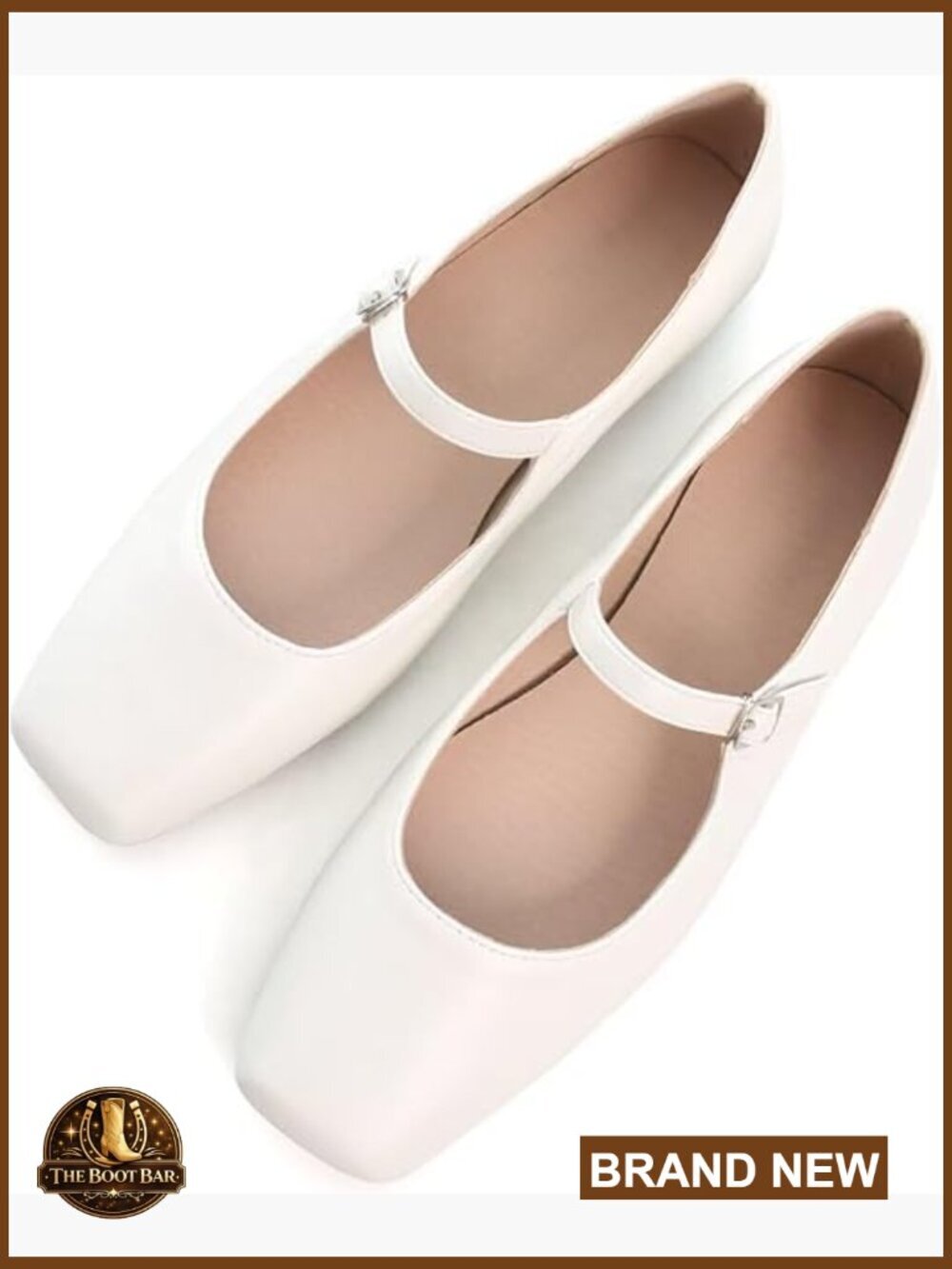Retro Square Toe Mary Jane Flats with Buckle Strap Slip On Work Shoes